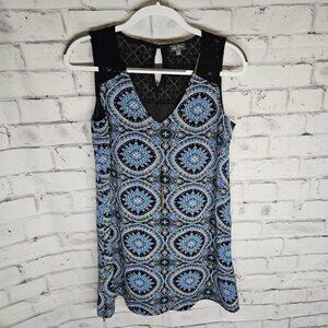 Sleeveless Blue Dress with Necklace